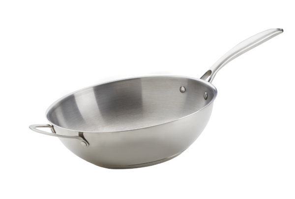 12" Wok aus Edelstahl